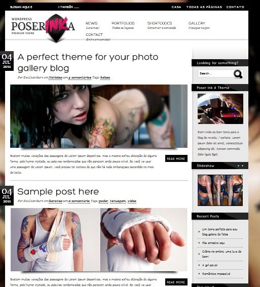 Template Wordpress Para Stúdio De Tattoo